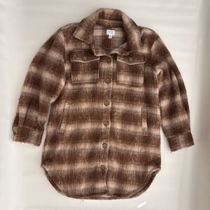 Time and Tru Brown Plaid Jacket